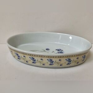 HERITAGE MINT ENCHANTED GARDEN OVAL BOWL BAKING 11"X7.5"X1.5" WHITE/FLORAL